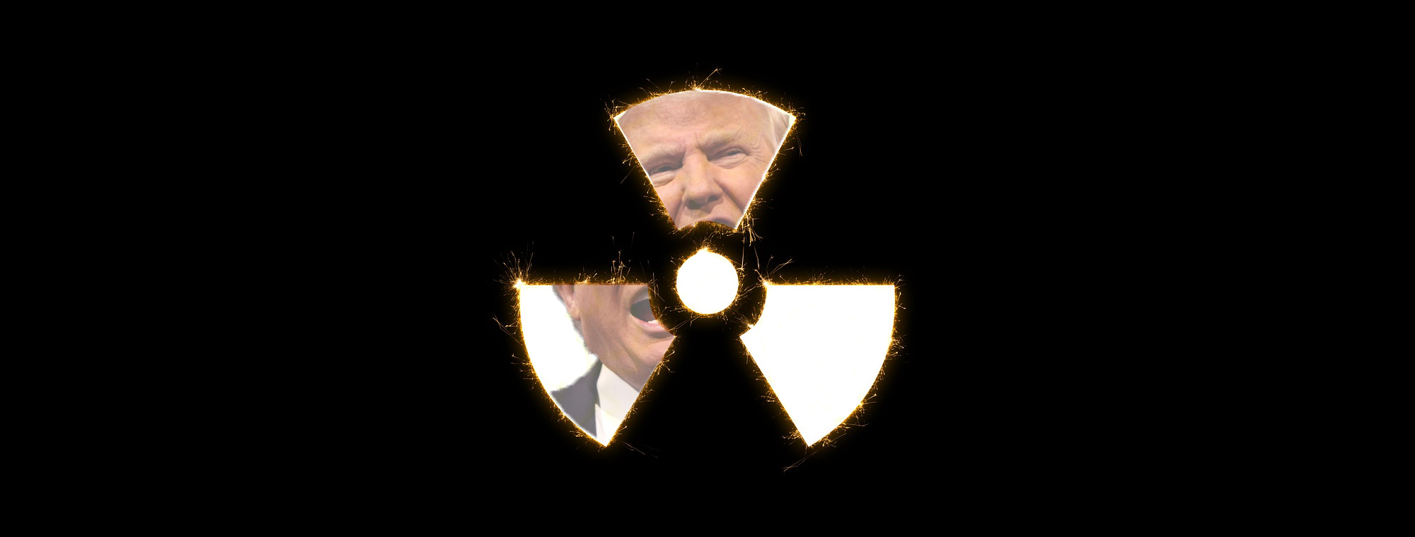 President Trump and radioactive hazard composite image